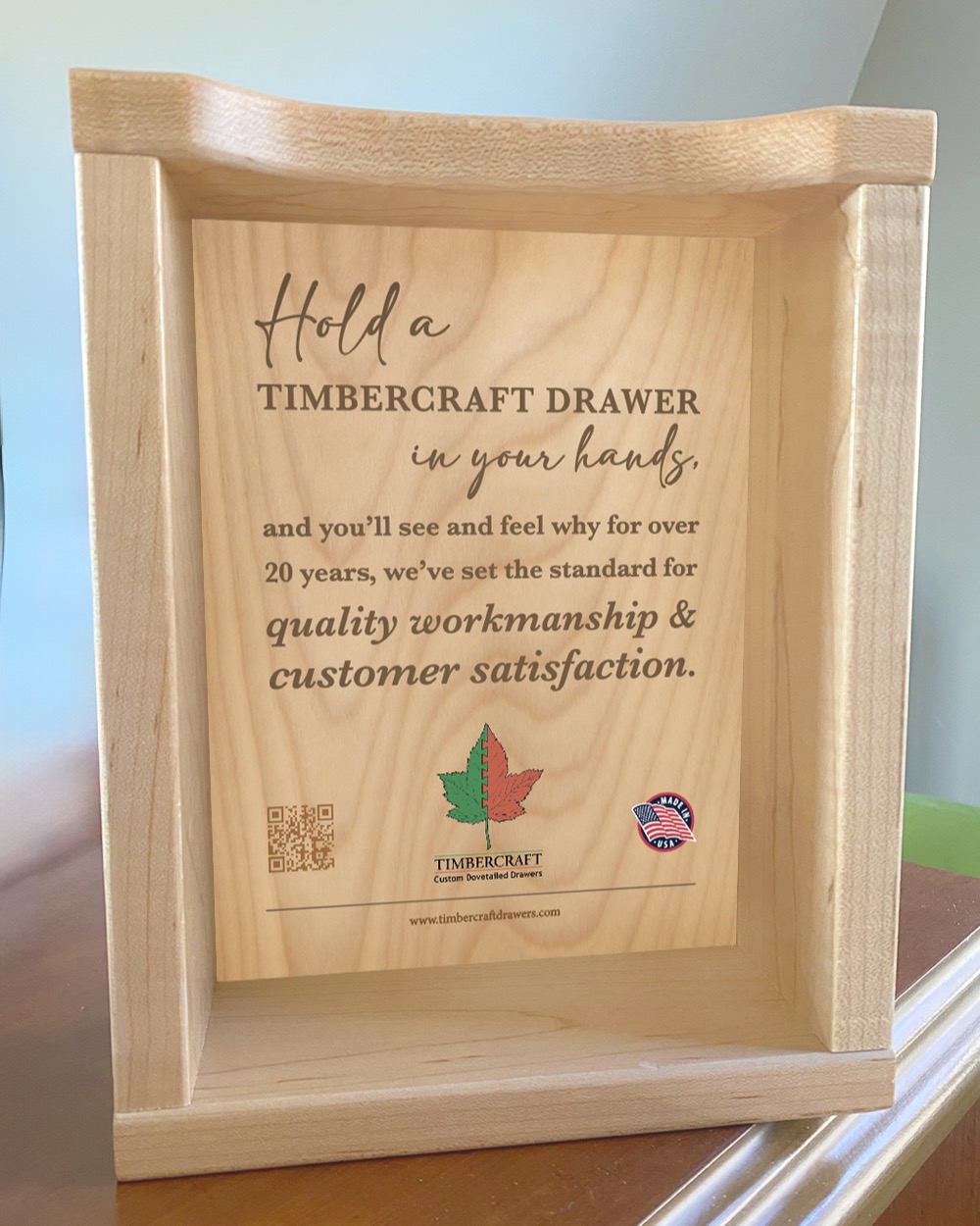 @timbercraftdrawers makes these awesome little dovetail drawers as a sample/leave behind when meeting with prospective clients, but needed a creative upgrade to make a great sales piece.